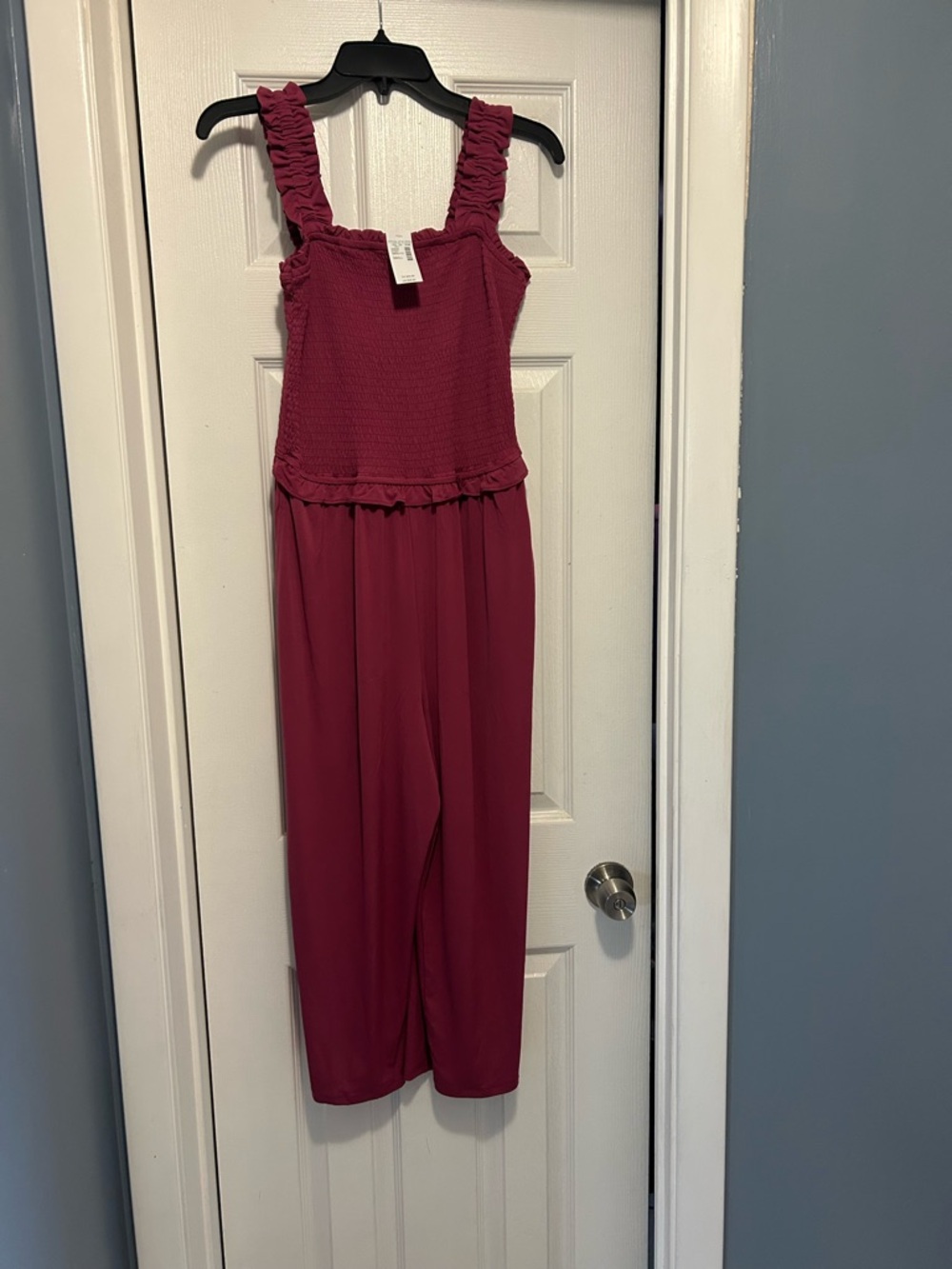 Maurice’s Ruffled Strap Magenta Jumpsuit